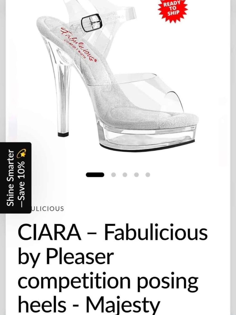 Pleaser Clear Platform Heels with Silver Footbed
